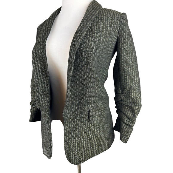 Veronica Beard Clay Shawl Lapel Boy Blazer Open Front Drape Tweed Wool Blend 6 - Picture 3 of 10